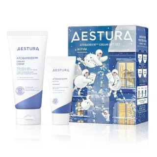 【AESTURA 璦絲特蘭】每日保濕柔護屏障修護霜節慶限定套盒(修護霜80ml+修護乳30ml)