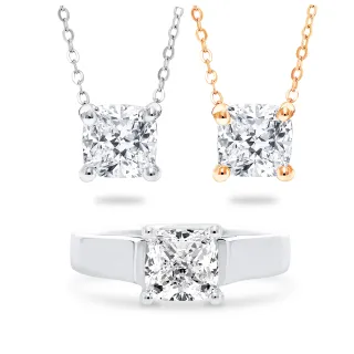 【Vividventure 亞帝芬奇】聖誕 新年 禮物 限時優惠 GIA 1克拉 HSI2 天然鑽石 戒指 項鍊 任選 經典展現