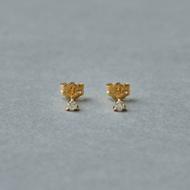 【ete】K10YG 輕奢閃耀鑽石耳環 M(金色)