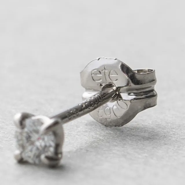 【ete】PT900 經典單鑽爪鑲鑽石耳環-0.10ct(鉑金色)