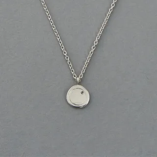 【ete】PAIR 梨形金幣黑鑽項鍊(鉑金色)