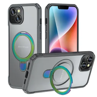 【Bill Case】戰神鎧甲 iPhone 15 多功磁吸指環支架高規保護殼-極光卡其(功能強悍 鋒芒內斂 更顯魅力)