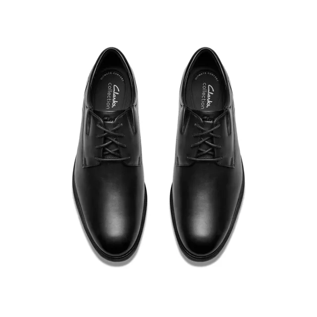 【Clarks】男鞋 Steadwell Lace 寬楦素面紳士鞋 皮鞋(CLM84679D)