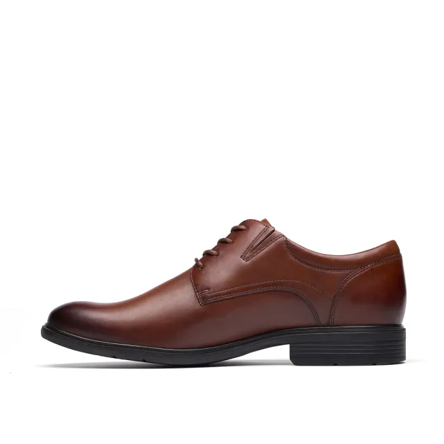 【Clarks】男鞋 Steadwell Lace 寬楦素面紳士鞋 皮鞋(CLM84680D)