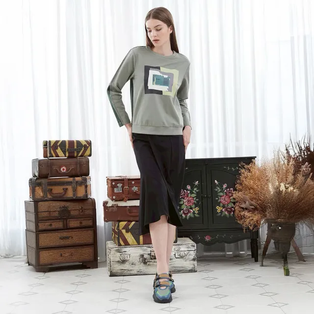 【ICHE 衣哲】Cop.Copine 法國原裝進口魚尾波浪前開衩設計半長裙