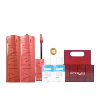 【MAYBELLINE 媚比琳】超持久水光鎖吻唇釉 Vinly ink  2入組(#玫瑰奶茶棕 #水光鎖吻棒 #鎖吻棒)