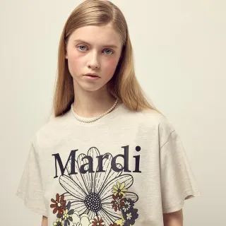 【MARDI MERCREDI】印花短TEE 燕麥色 經典小雛菊 嘉年華黑花 純棉 TSHIRT FLOWERMARDI JARDIN