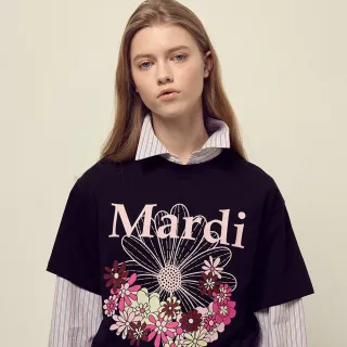 【MARDI MERCREDI】金高銀同款 印花短TEE 黑色 經典小雛菊 嘉年華粉花 純棉 TSHIRT FLOWERMARDI JARDIN