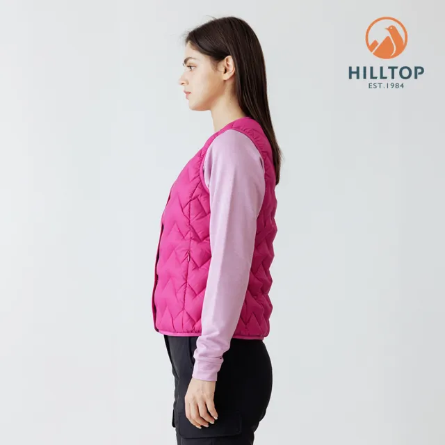 【Hilltop 山頂鳥】雙面穿超潑水石墨烯蓄熱羽絨內背心 女款 桃紅/深藍｜PF25XFH9ECJE