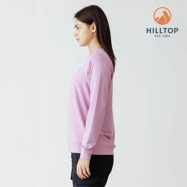 【Hilltop 山頂鳥】POLYGIENE抗菌吸濕快乾麻花布底彈性上衣 女款 粉紅｜PH51XFN2ECJ0
