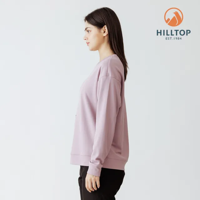【Hilltop 山頂鳥】POLYGIENE抗菌石墨烯吸濕快乾保暖印花刷毛上衣 女款 霧紫｜PH51XFN8ECJ0