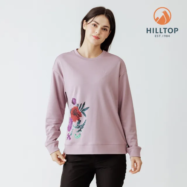 【Hilltop 山頂鳥】POLYGIENE抗菌石墨烯吸濕快乾保暖印花刷毛上衣 女款 霧紫|PH51XFN8ECJ0