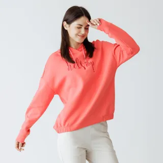 【Hilltop 山頂鳥】ZISOFIT施華洛世奇燙鑽POLYGIENE保暖彈性刷毛連帽上衣 女款 桃粉｜PH51XFN9ECF0