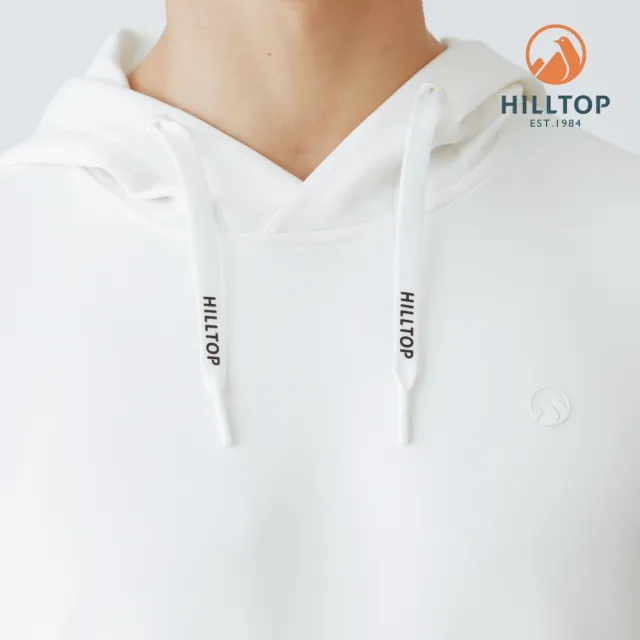 【Hilltop 山頂鳥】ZISOFIT POLYGIENE抗菌吸濕快乾保暖彈性連帽上衣 男款 雪白｜PH51XMM9ECB0