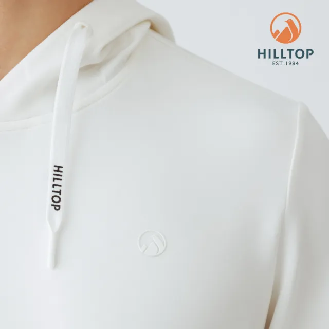 【Hilltop 山頂鳥】ZISOFIT POLYGIENE抗菌吸濕快乾保暖彈性連帽上衣 男款 雪白｜PH51XMM9ECB0