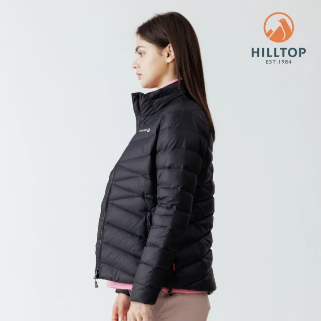 【Hilltop 山頂鳥】超潑水石墨烯蓄熱羽絨短大衣外套 可銜接GORE-TEX外件 女款 黑｜PF22XF34ECA0