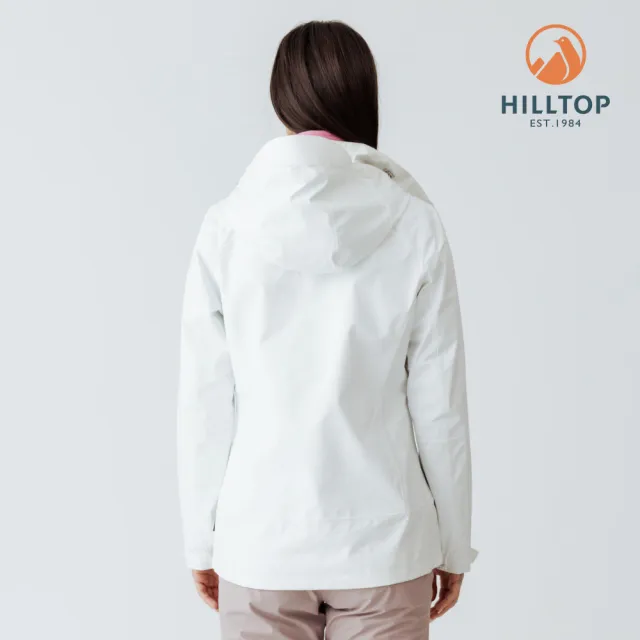 【Hilltop 山頂鳥】GORE-TEX單件式 施華洛世奇水鑽防水防風透氣短大衣外套可銜接內件 女款 白PH22XF36ECB0