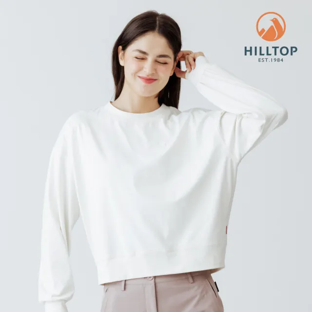 【Hilltop 山頂鳥】POLYGIENE抗菌吸濕快乾保暖彈性刷毛上衣 女款 雪白|PH51XFN3ECB0