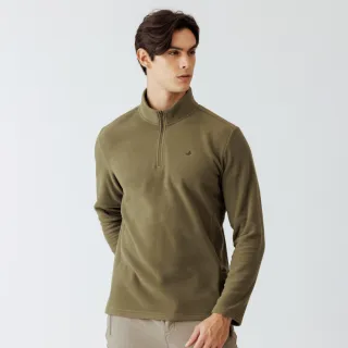 【Hilltop 山頂鳥】POLARTEC保暖半開襟刷毛上衣 男款 綠｜PH51XMM2ECM0