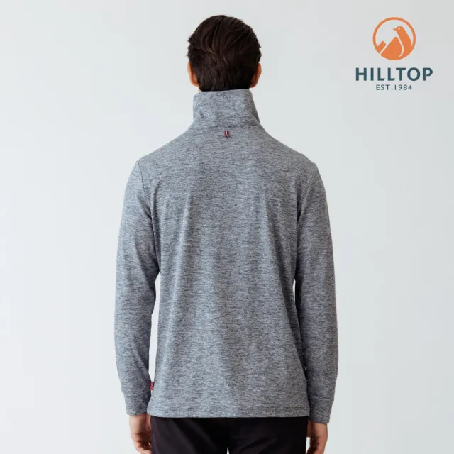 【Hilltop 山頂鳥】POLYGIENE抗菌吸濕快乾保暖彈性半開襟刷毛上衣 男款 深灰藍｜PH51XMM7ECE2