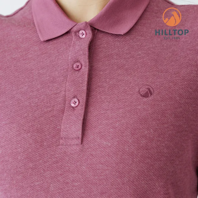【Hilltop 山頂鳥】保暖長袖POLO衫 女款 紫色｜PS15XF40ECH0