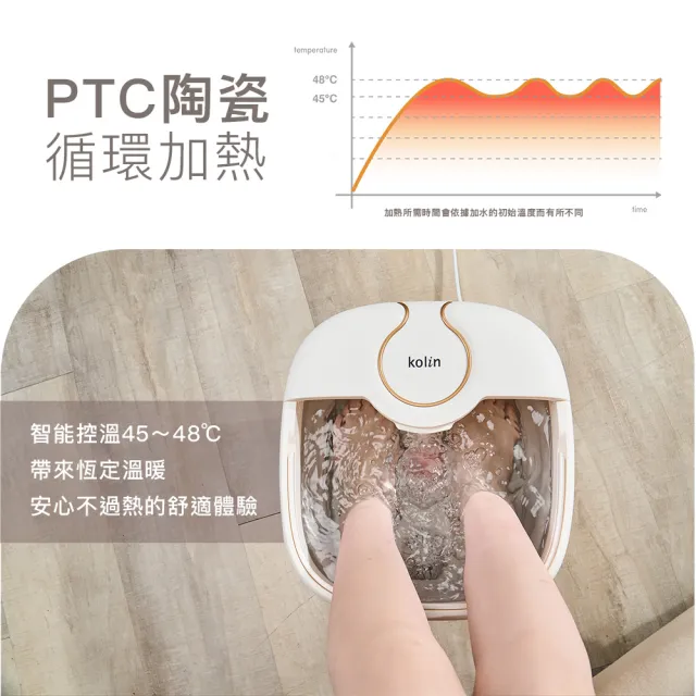 【Kolin 歌林】歌林PTC氣泡摺疊泡腳機KSF-MN09D(足浴機/足療機/按摩舒壓)