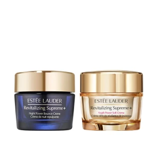 【Estee Lauder 雅詩蘭黛】日夜年輕膠原精選組(年輕無敵一夜修護膠原霜75ml+膠原霜75ml/週年慶)