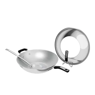 【Tefal 特福】Savory頂級不鏽鋼36CM單柄炒鍋(附鍋蓋+鍋鏟)