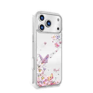 【apbs】iPhone 17/16/15/14/13/12/11系列 輕薄軍規防摔水晶彩鑽手機殼(迷蝶香)