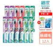 【LION 獅王】細潔寬薄牙刷12入(椰萃護齦/炭能抗菌/茶究柔護)