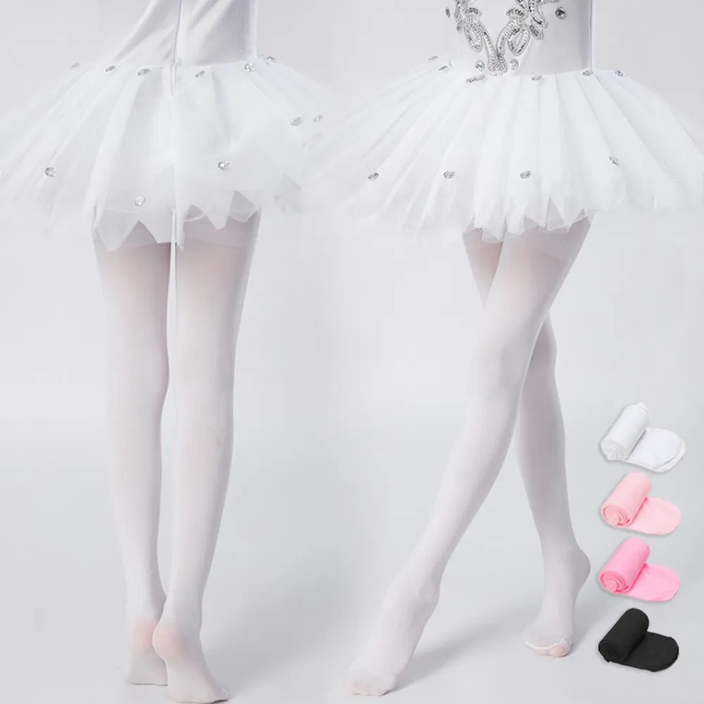 【橘魔法】天鵝絨芭蕾舞褲襪(白絲襪 褲襪 薄褲襪 白褲襪 黑褲襪 童裝 中童 大童 女童 禮服 兒童)