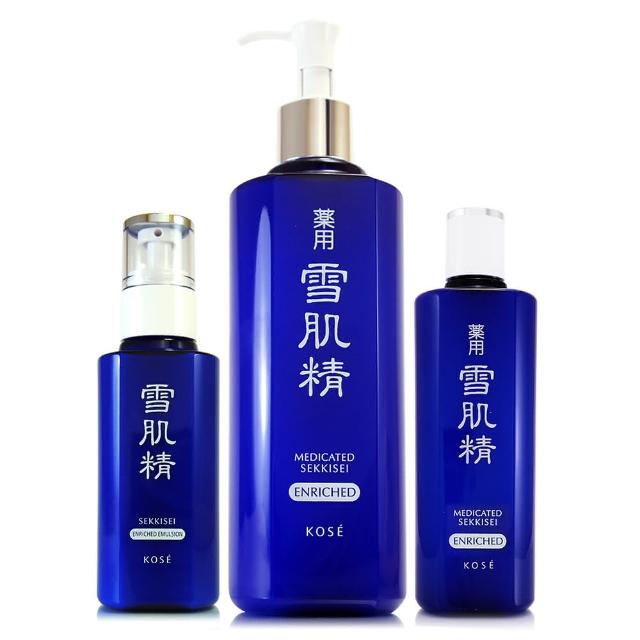 【KOSE 高絲】雪肌精化妝水500ml+200ml-禮盒組 + 雪肌精乳液140ml - 極潤型(專櫃公司貨)