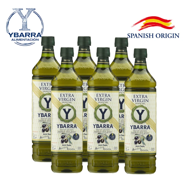 【YBARRA 益百萊】100%特級冷壓初榨橄欖油(1000mlx6瓶 PET食品級裝)