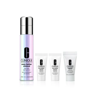 【CLINIQUE 倩碧】超激光淡斑精粹PRO入門組(淡斑精粹PRO 30ml+淡斑保濕輕乳霜5mlx2/美白淡斑精華/週年慶)