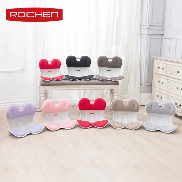 【Roichen】韓國 減壓舒適正脊坐墊/護脊椅墊/護腰靠墊 3入組親子組(2成人 1兒童 護腰 美姿)