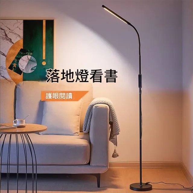 現貨 LED護眼檯燈 落地臺燈 無遙控款 五檔調光(檯燈/落地燈/護眼燈/一鍵調光/360°旋轉/)