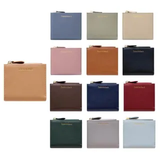 【THEODORA’S 希奧朵拉】品牌極薄RFID防盜對折拉鍊短皮夾(短夾 女夾 皮包 錢包)