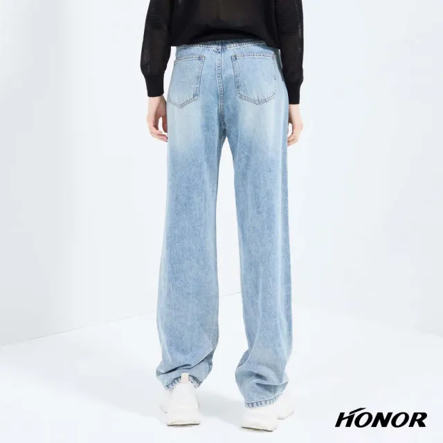 【HONOR 山形屋】出清品 復古水洗色高腰口袋牛仔長褲-淺藍/深藍(限定出清)