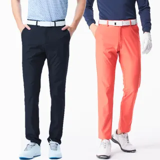 【KING GOLF】MOMO獨家特談！男款果嶺舒適彈性修身百搭素面休閒長褲/高爾夫球褲(多款任選)