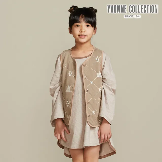 【YVONNE 以旺傢飾】童裝 海鸚鵡包紗背心-摩卡棕