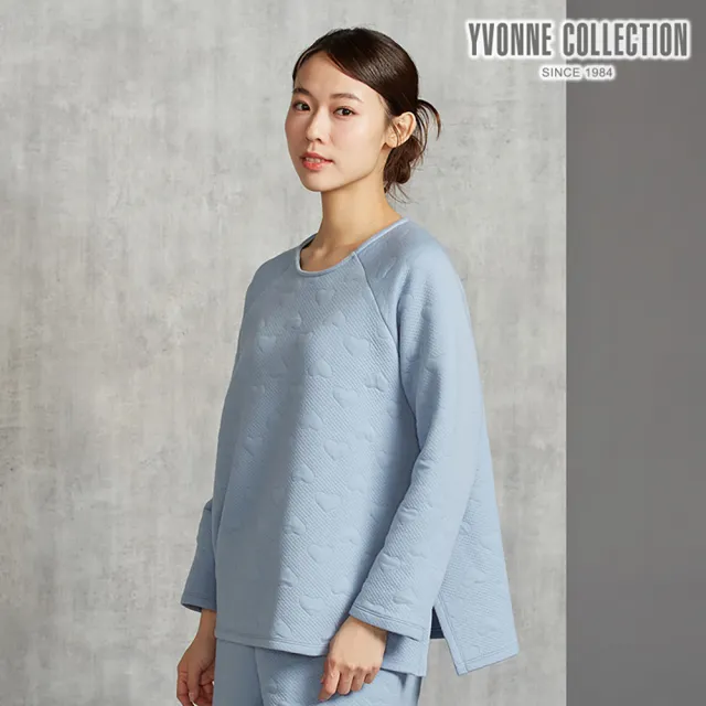 【YVONNE 以旺傢飾】心形包紗連袖上衣-運河藍