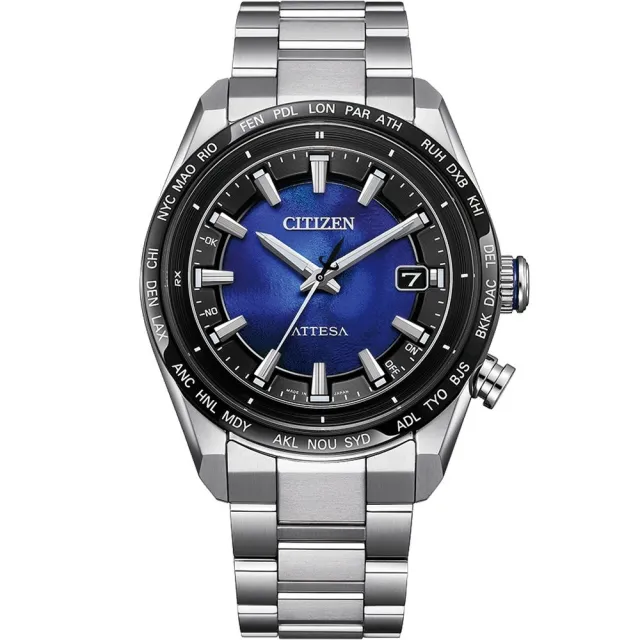 【CITIZEN 星辰】UNITE with BLUE光動能電波鈦金屬計時腕錶(CB0288-65L)