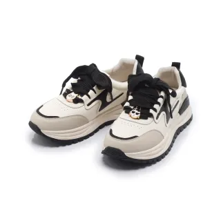 【FAIR LADY】日本京都聯名 HAPPYFACE 潮酷拼接厚底飾釦休閒鞋(黑/5B3070 女鞋)