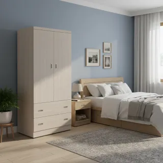 【ASSARI】歐爾曼3x6尺雙門二抽80cm衣櫃