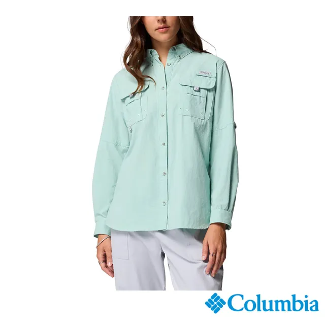 【Columbia 哥倫比亞】女款-超防曬UPF50長袖襯衫-Womens Bahama™-碧綠色(UFL82240JP/JF)