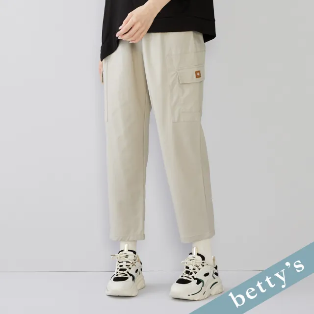【betty’s 貝蒂思】出清品  腰鬆緊多口袋休閒長褲(灰色)