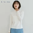 【a la sha】直條紋理微高領親膚上衣