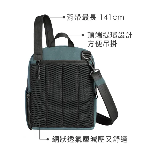 【Travelon】美國 Voyages 4層防盜斜背包 杜松青 / 防盜側背包 防盜包 RFID