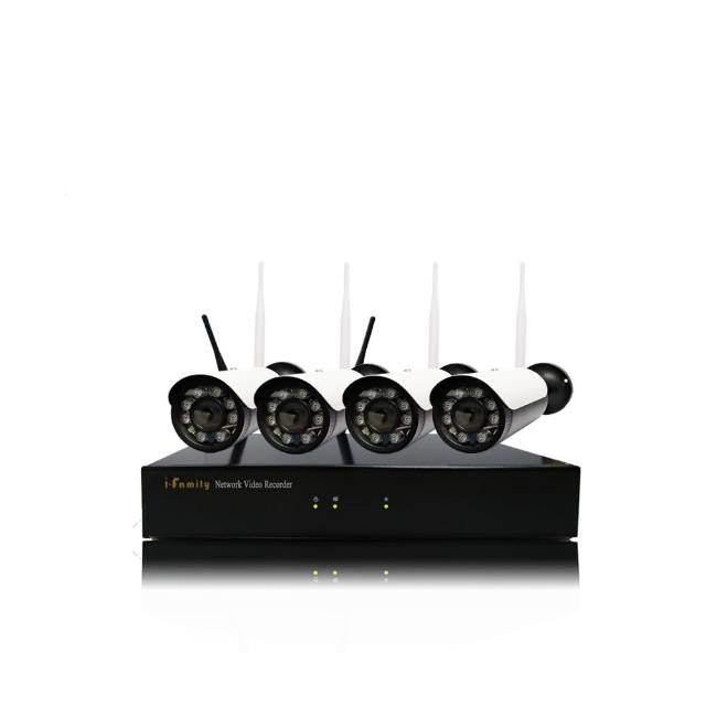 【I-Family】免配線設定簡易安裝 無線監視錄影系統 五百萬畫素 16路式 廣角鏡頭 一機4鏡