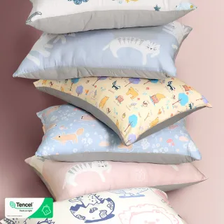 【Embrace 英柏絲】買一送一 100%天絲x純棉 加大兒童水洗枕38x55cm 3D透氣枕芯 布套可拆洗(媽媽社團推薦)